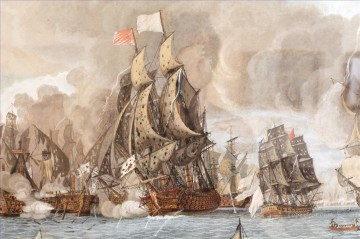 Buque de guerra Painting - Combate naval 12 de abril de 1782 Dumoulin 2 Batallas Navales